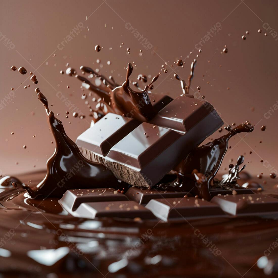 Chocolate derretendo em barras