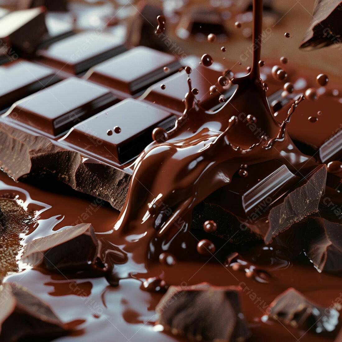 Chocolate derretendo barra pedaços