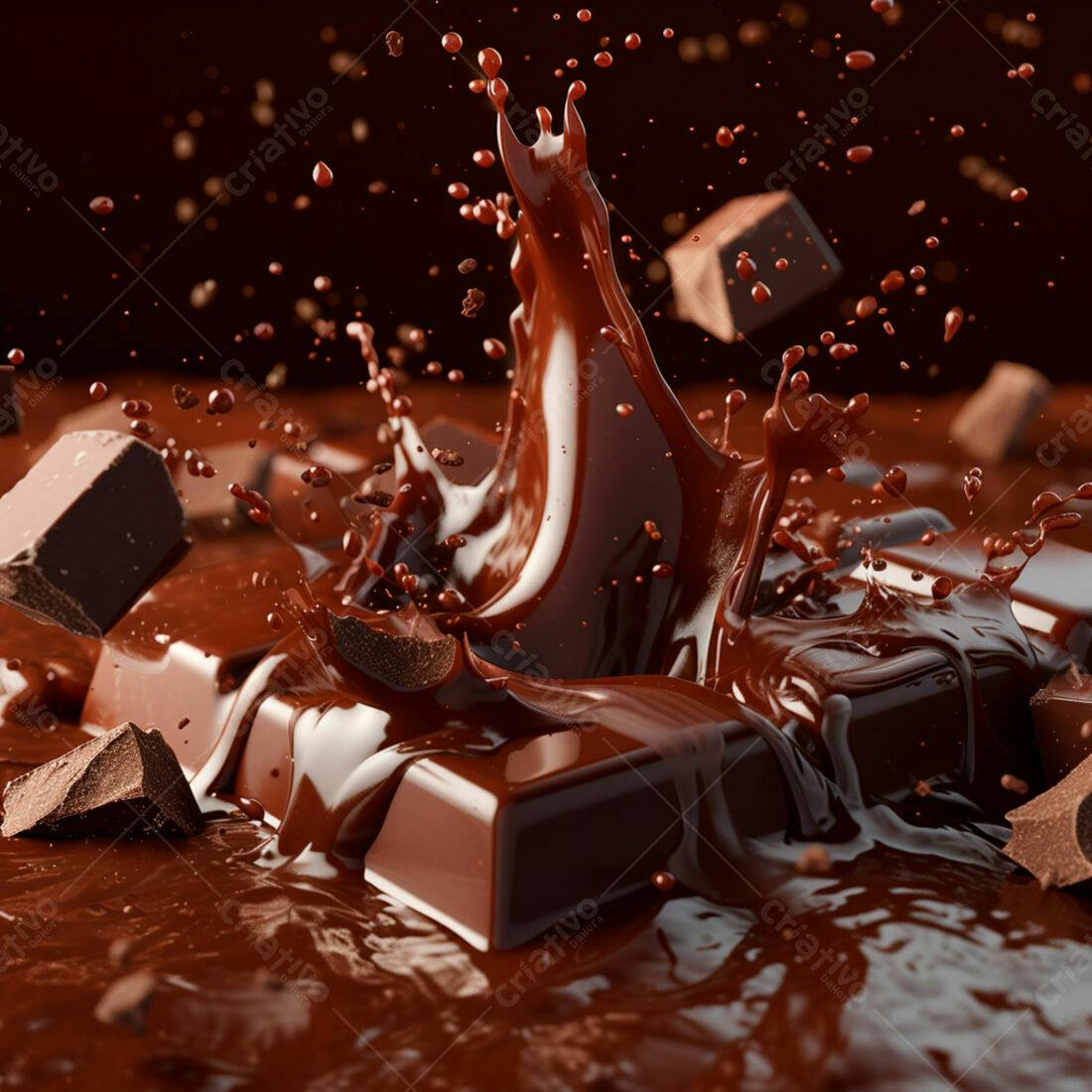 Chocolate derretendo em barras