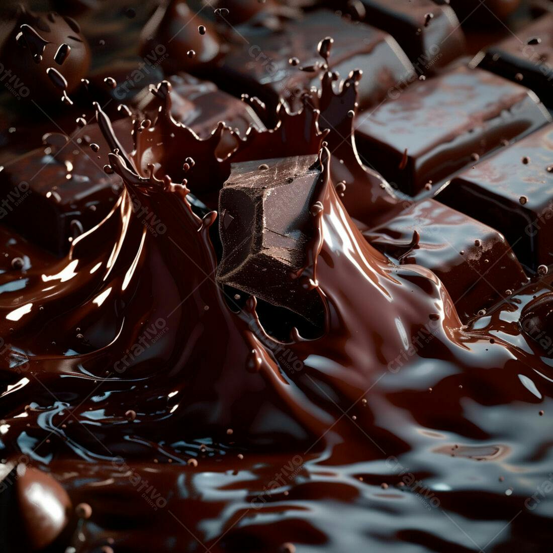 Chocolate derretendo em movimento