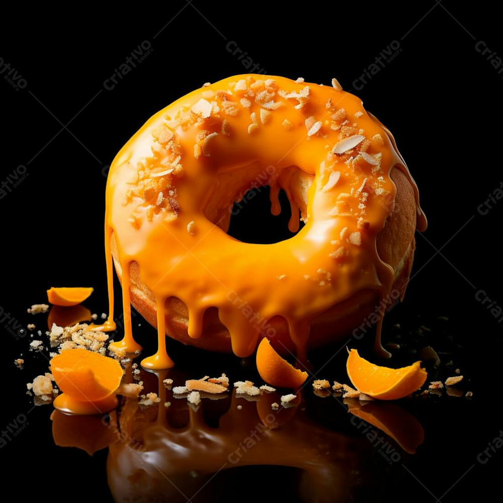 Um Donut Sabor De Laranja E Recheio De Amêndoas 7