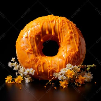 Um donut sabor de laranja e recheio de amêndoas 8