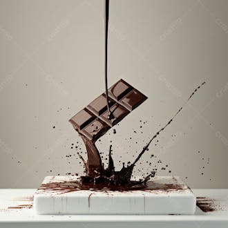 Composição moderna e minimalista com foco em uma barra de chocolate amargo 1