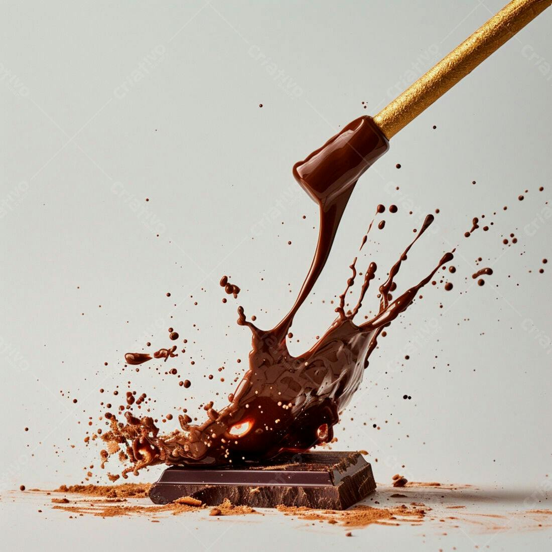 Chocolate derretendo barra de chocolate