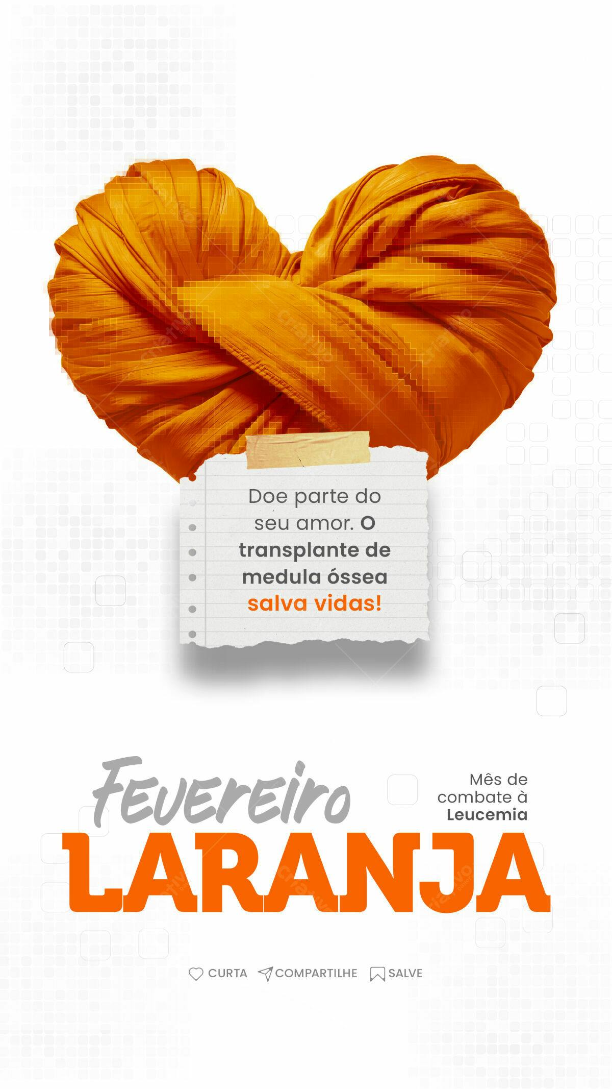 Flyer Fevereiro Laranja PSD Editável
