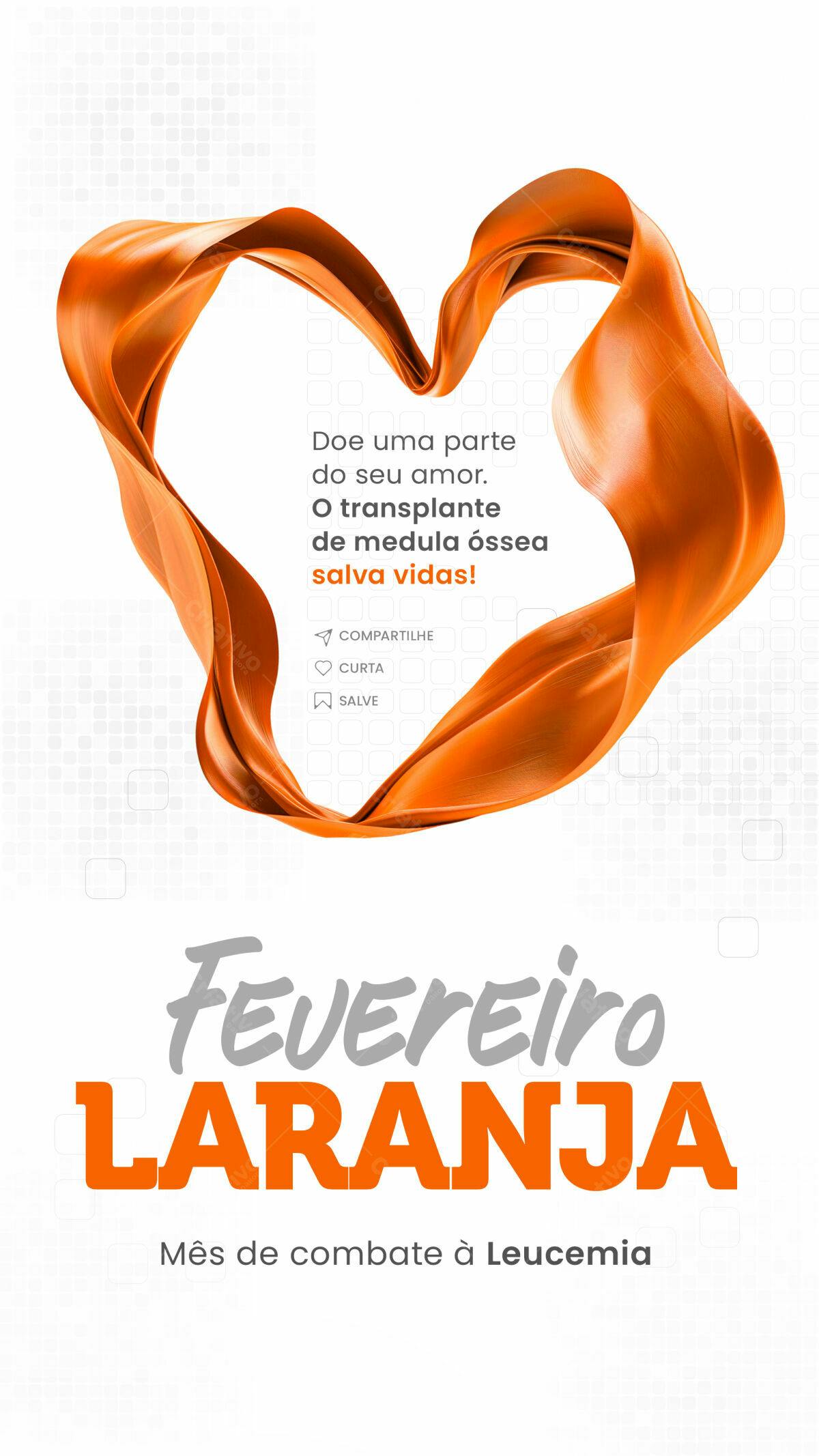 Flyer Fevereiro Laranja PSD Editável