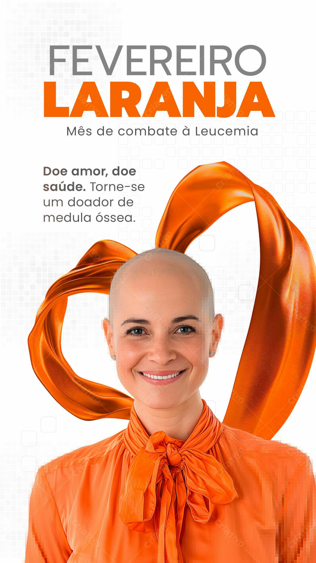 Flyer Fevereiro Laranja PSD Editável