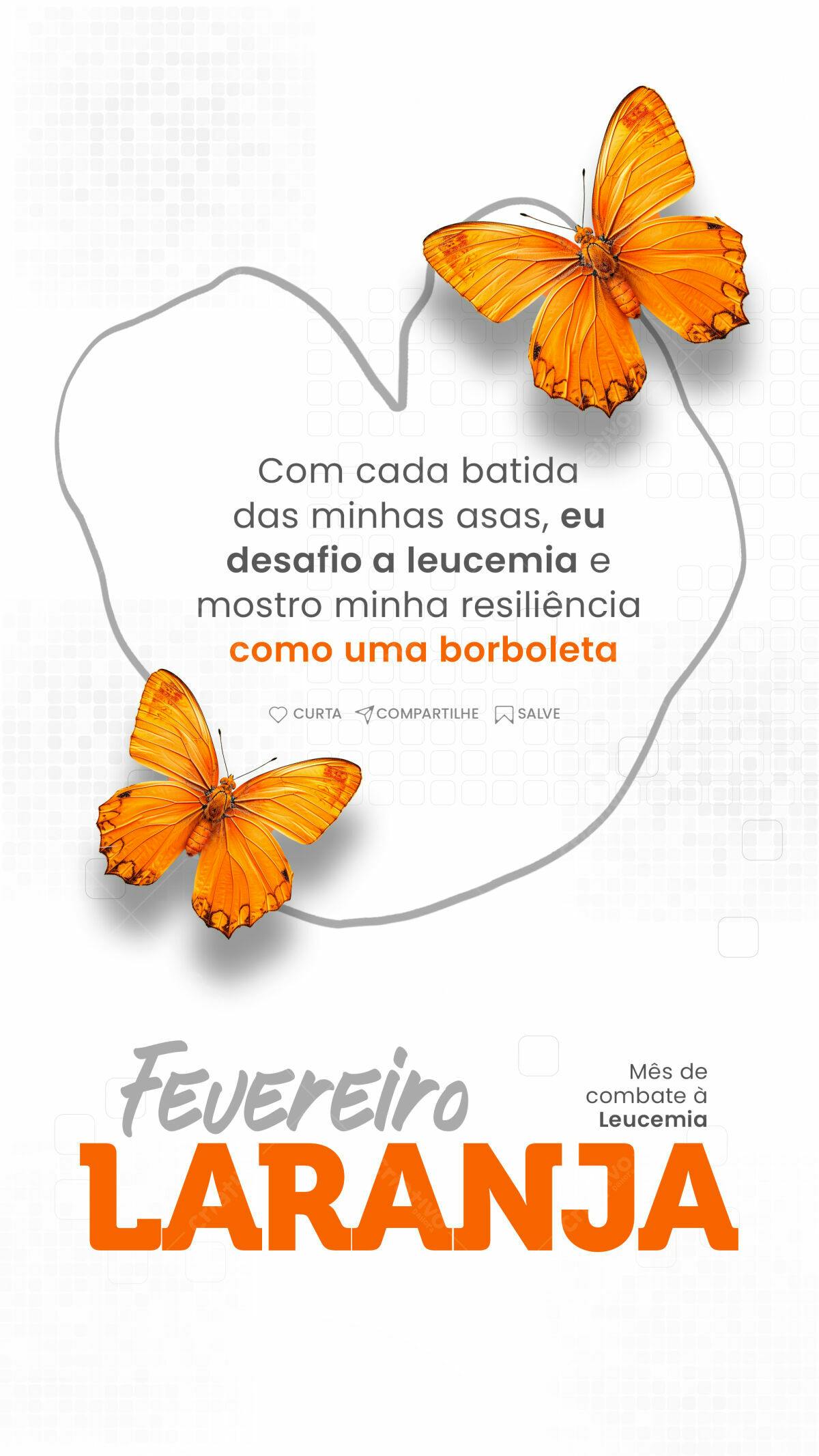 Flyer Fevereiro Laranja PSD Editável