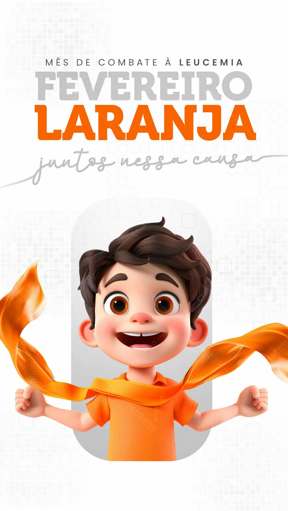 Flyer Fevereiro Laranja PSD Editável