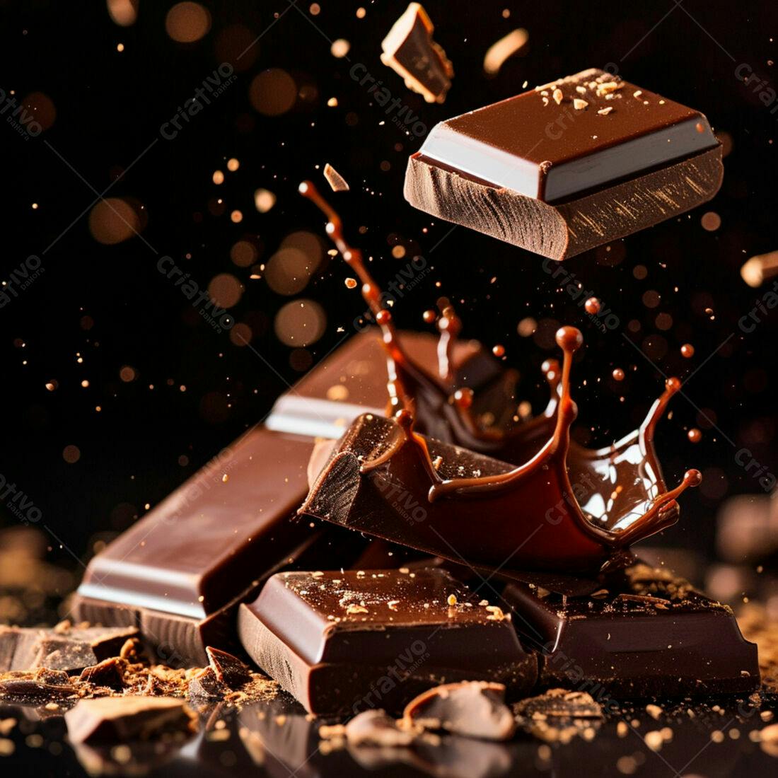 Chocolate derretendo em movimento