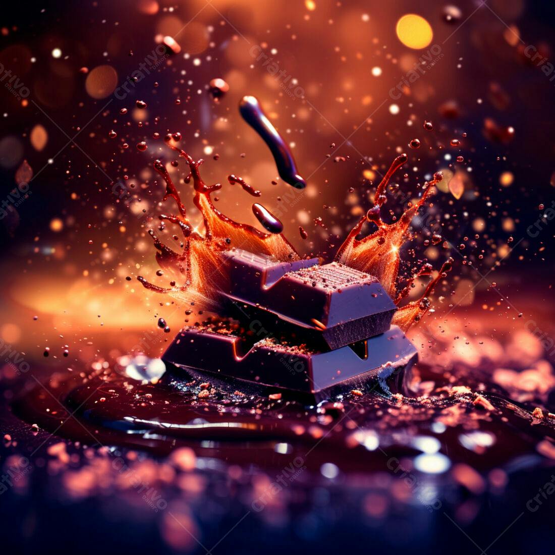 Chocolate derretido em explosão
