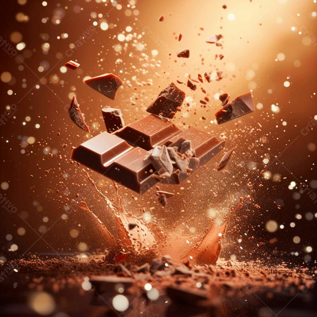 Barra de Chocolate em Explosão Marrom