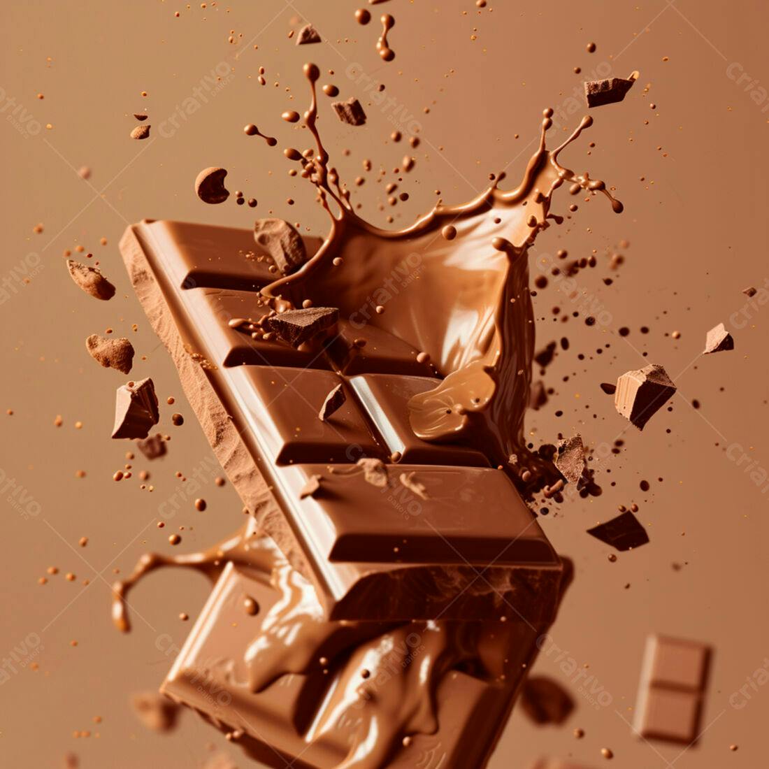 Barra de chocolate derretida em movimento