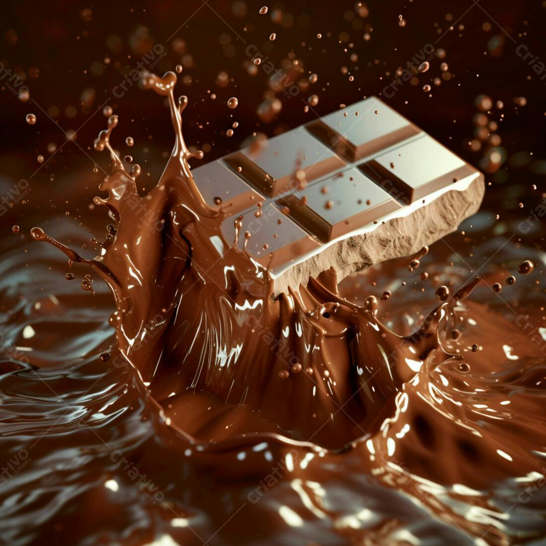 Barra de Chocolate em Molho de Chocolate