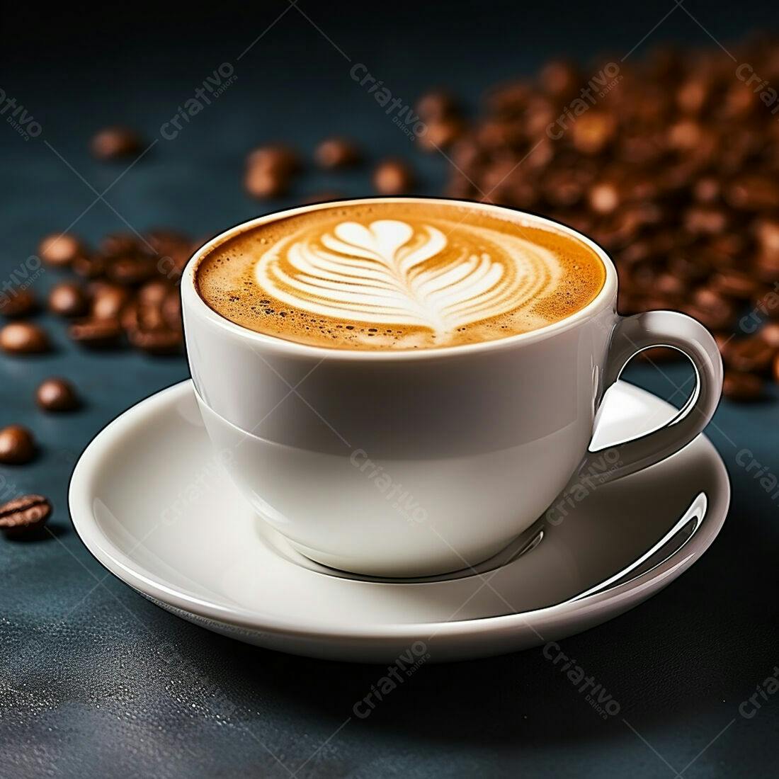 Cappuccino cremoso com arte na espuma