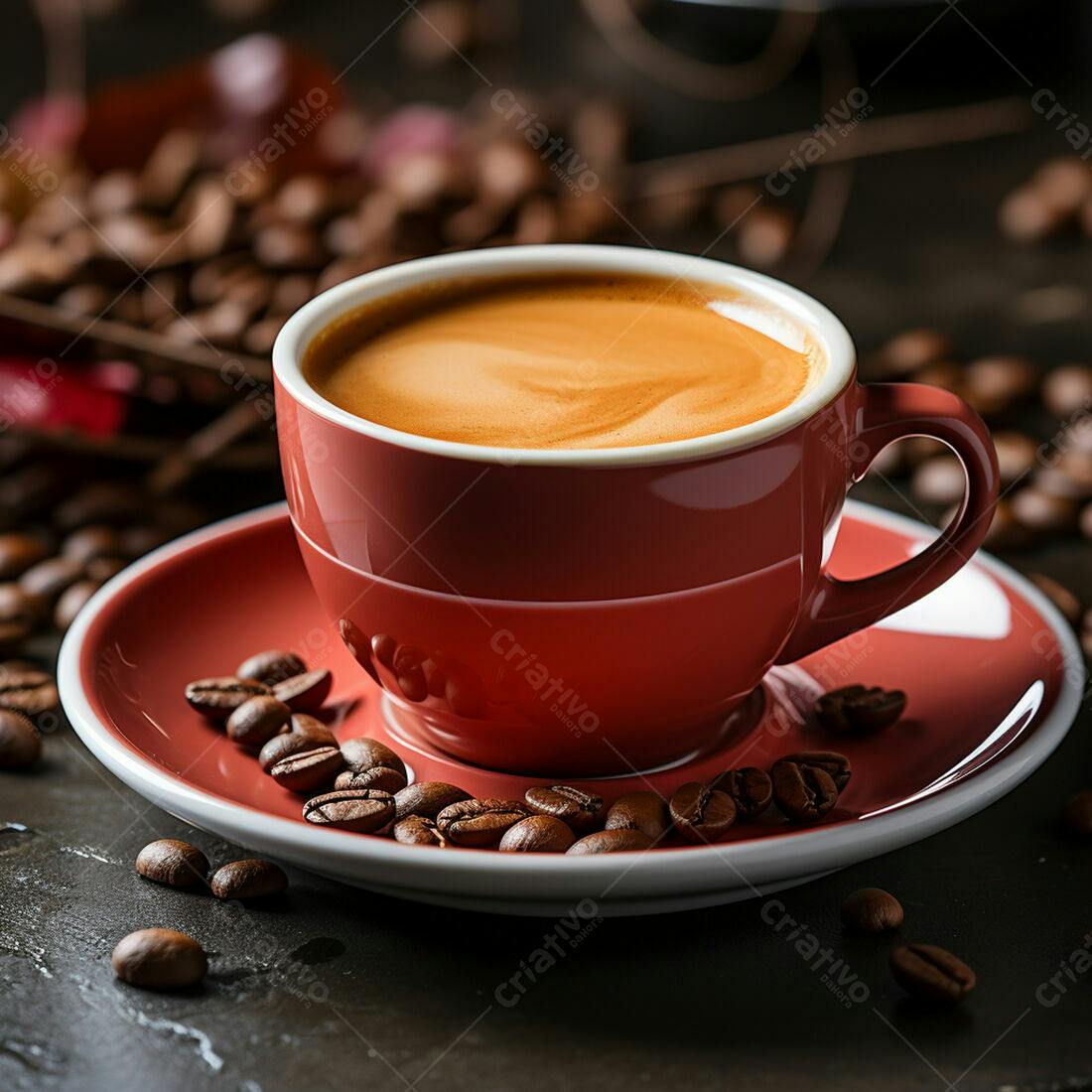Xícara de café espresso em tons terrosos
