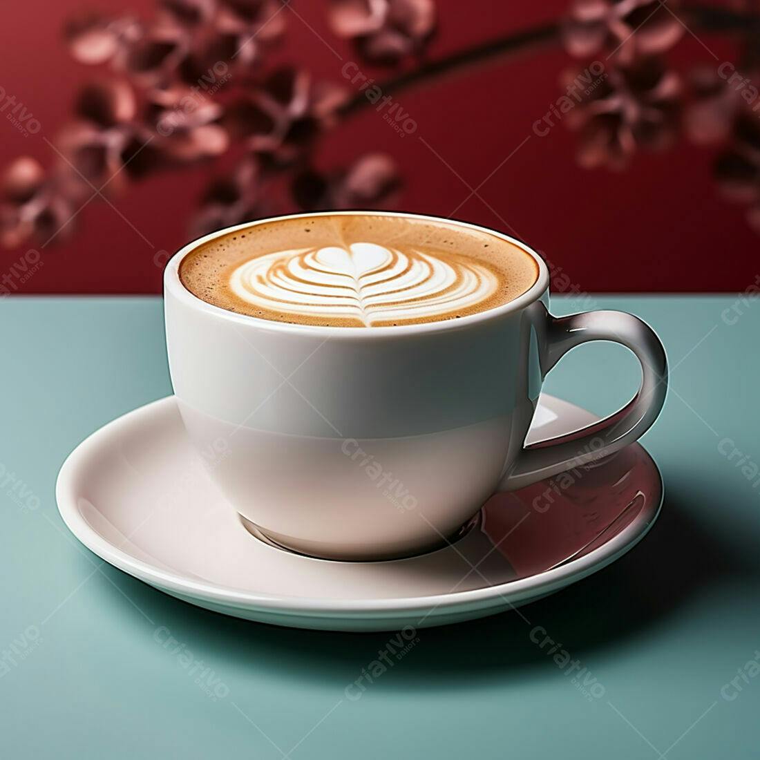 Cappuccino cremoso em xícara branca
