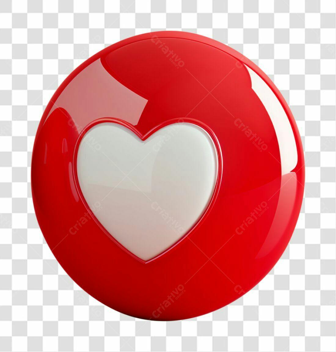 Ícone Coração Vermelho PNG com fundo transparente