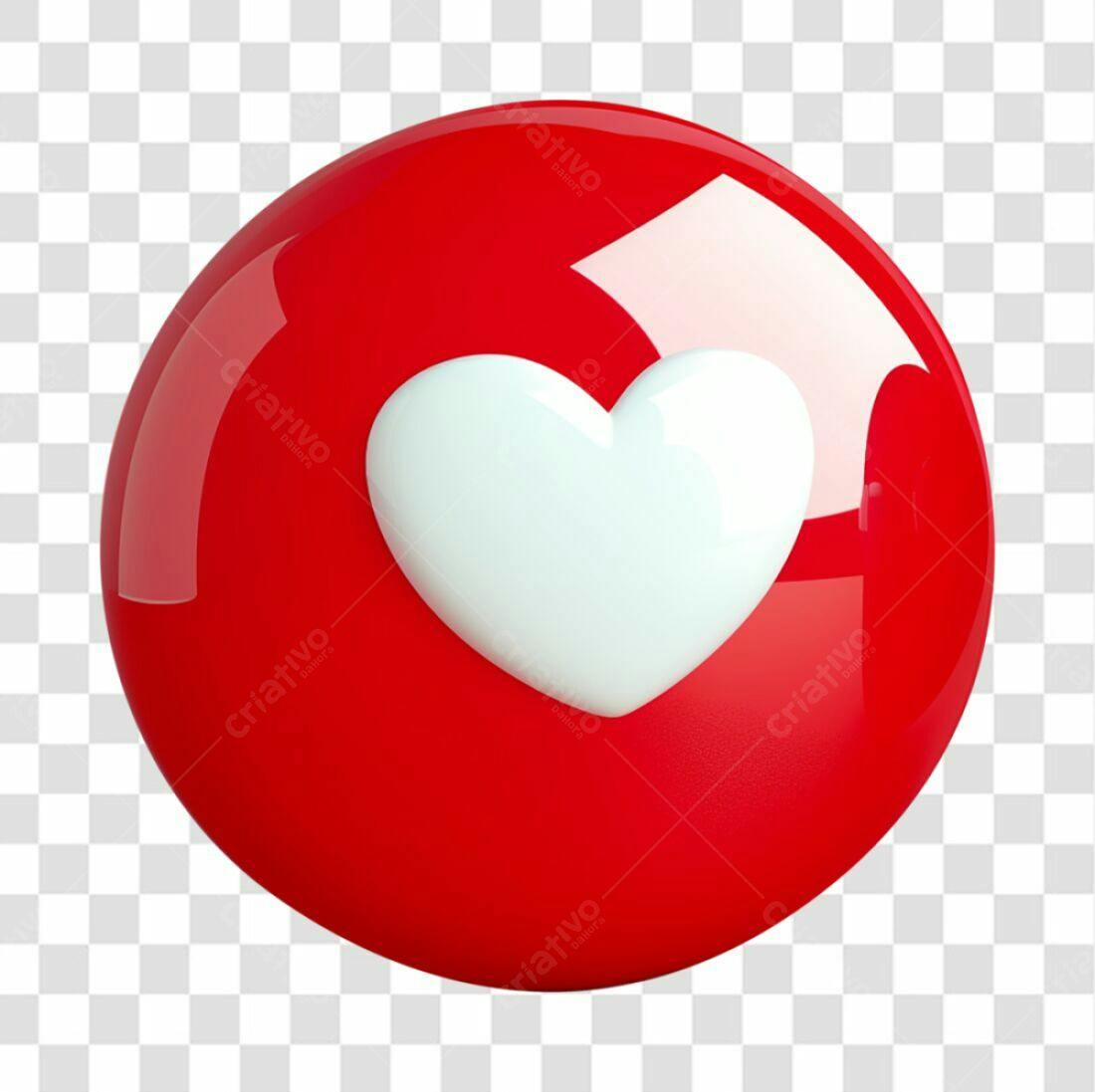 Ícone Coração Vermelho Dia dos Namorados PNG com fundo transparente