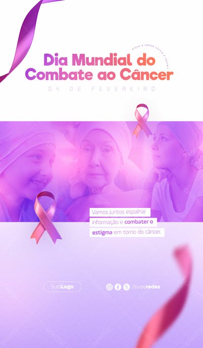Dia Mundial Do Combate Ao Câncer Campanha Saúde Social Media Post Story (2)