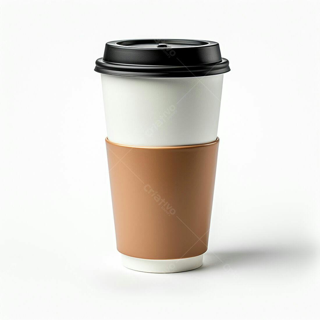 Copo descartável café branco e marrom