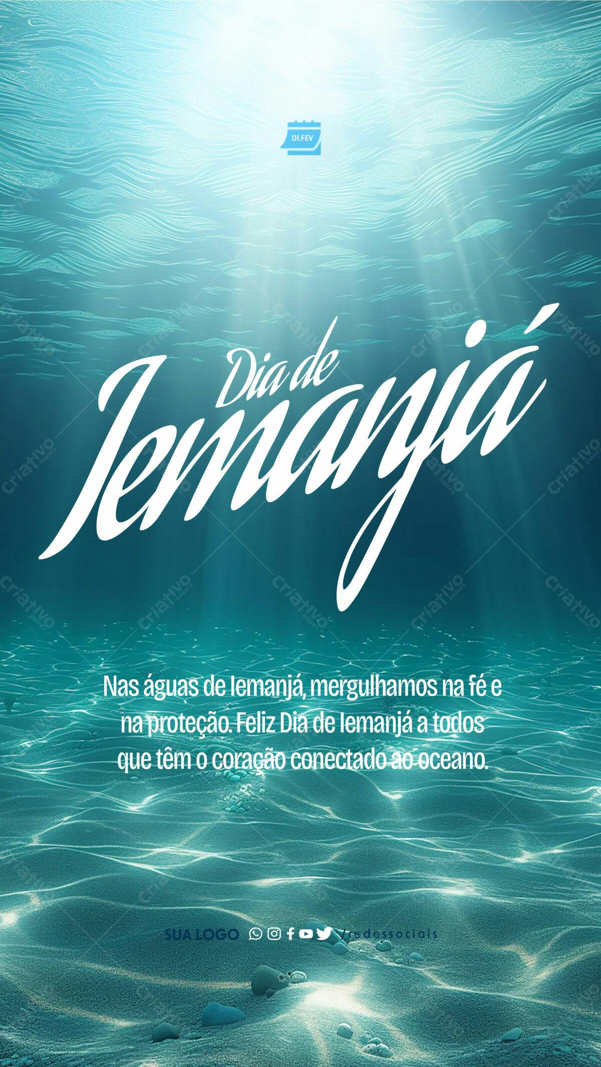Flyer Dia de Iemanjá PSD Editável