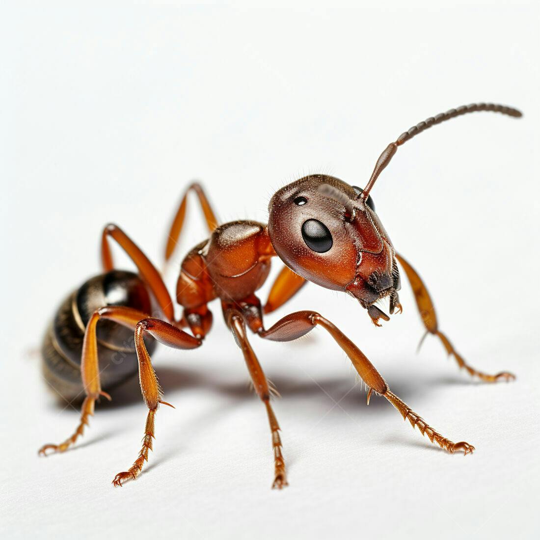 Formiga vermelha em close macro fotografia