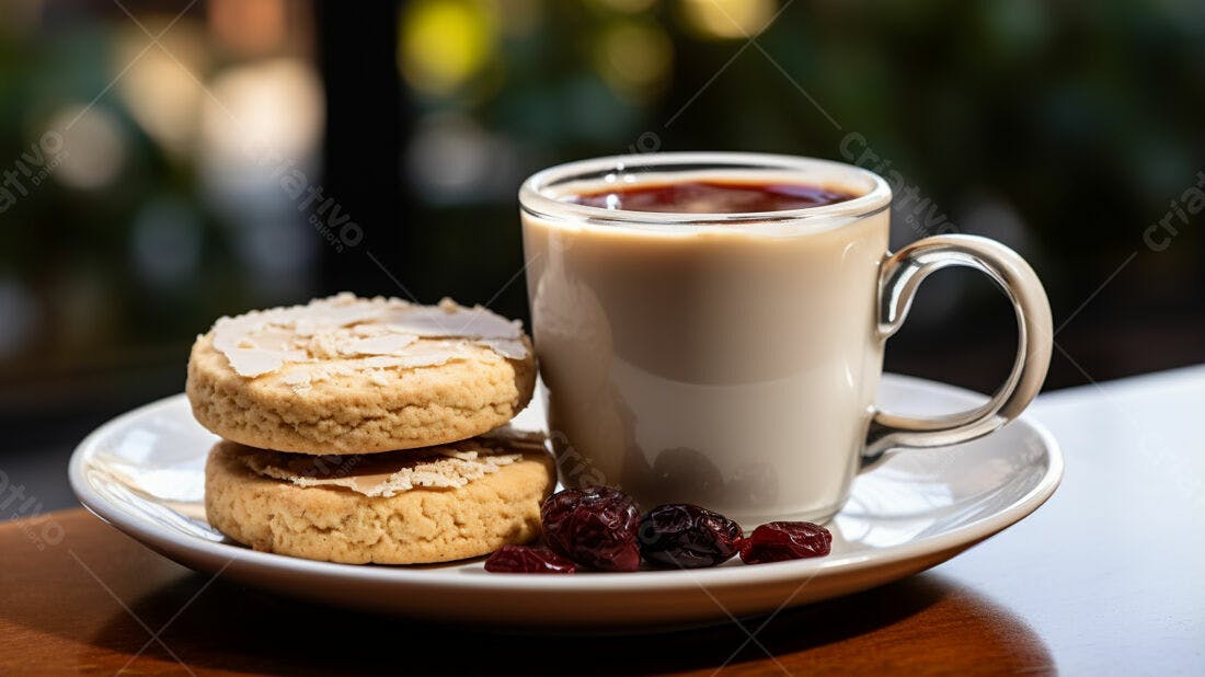 Biscoitos amanteigados com café e frutas secas
