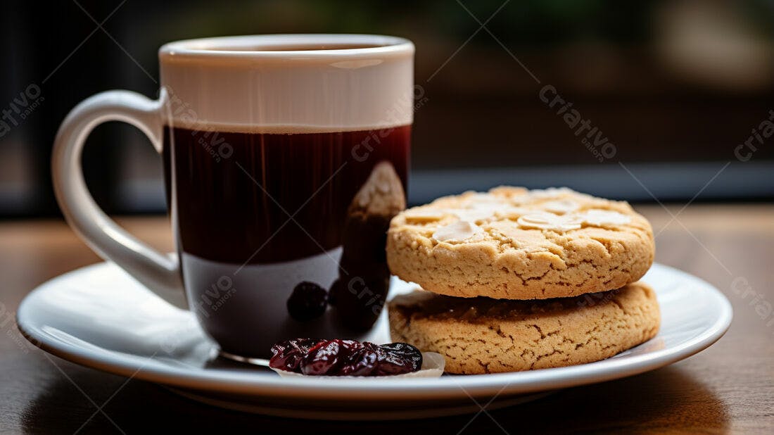 Café espresso com biscoitos amanteigados