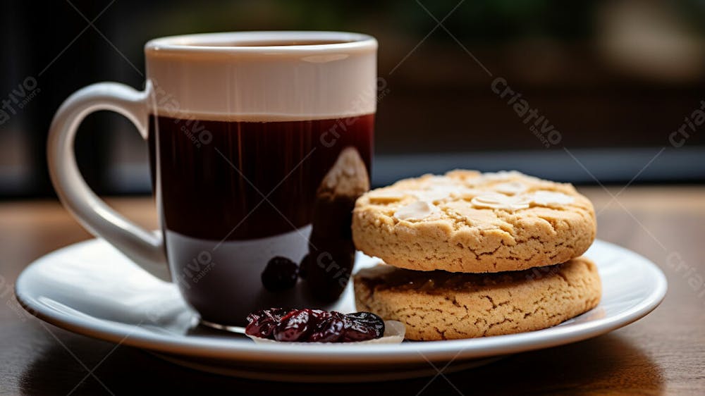 Xícara De Café Com Biscoito Sobre Mesa Imagem Gratuita  (4)