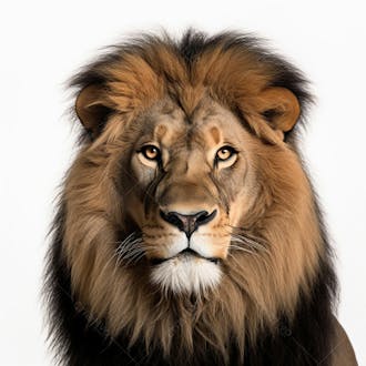 Leão animal feroz close up sobre fundo branco imagem gratis
