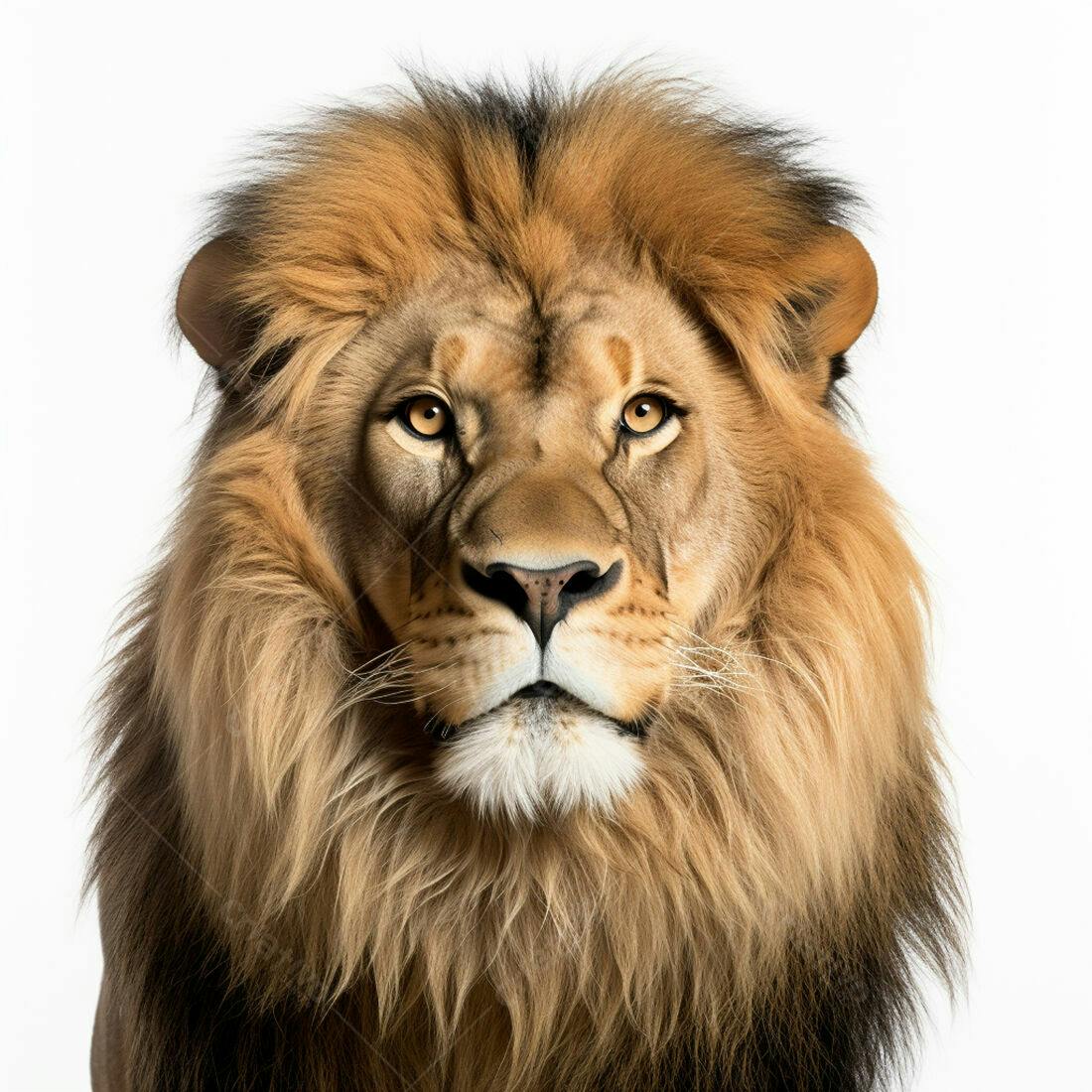 Leão africano com juba marrom dourada