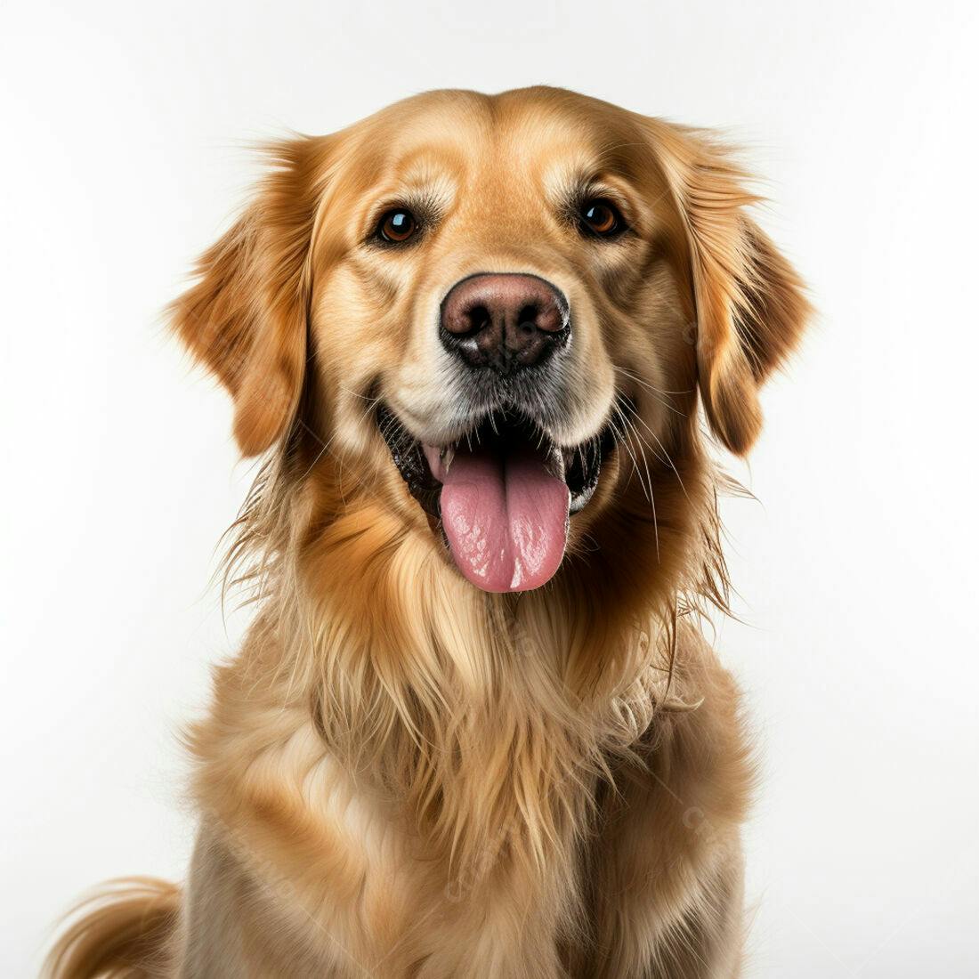 Golden Retriever feliz fundo branco