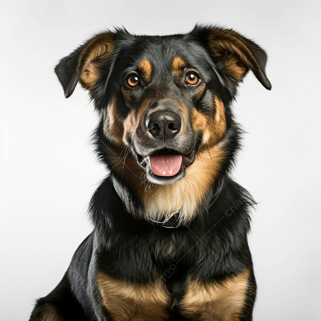 Cachorro feliz com focinho preto e marrom