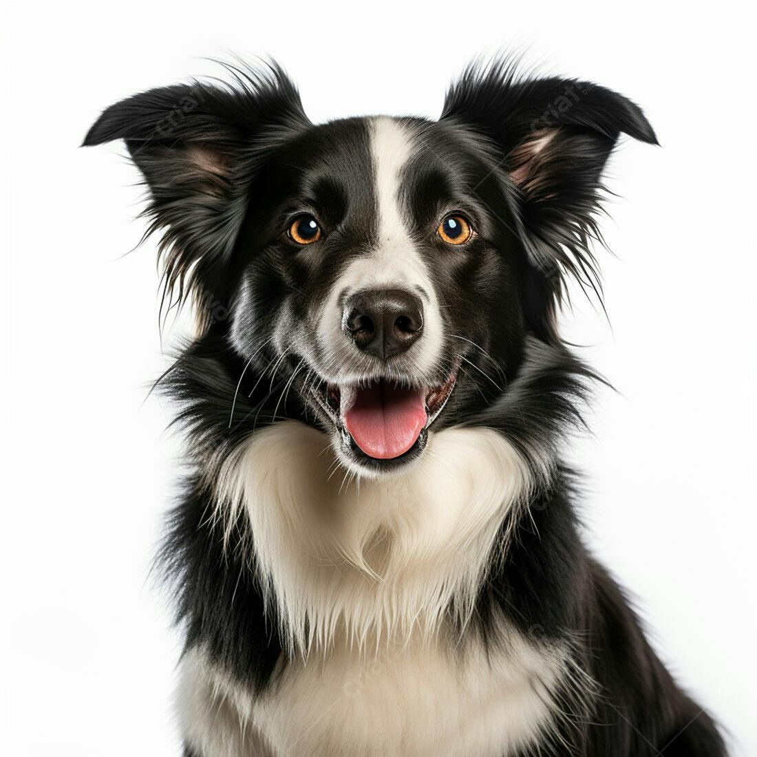 Border Collie feliz fundo branco