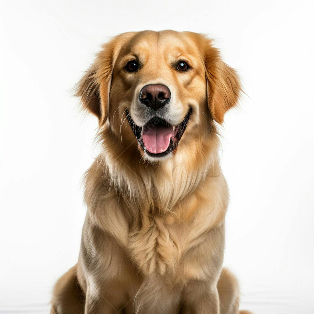 Golden Retriever feliz fundo branco