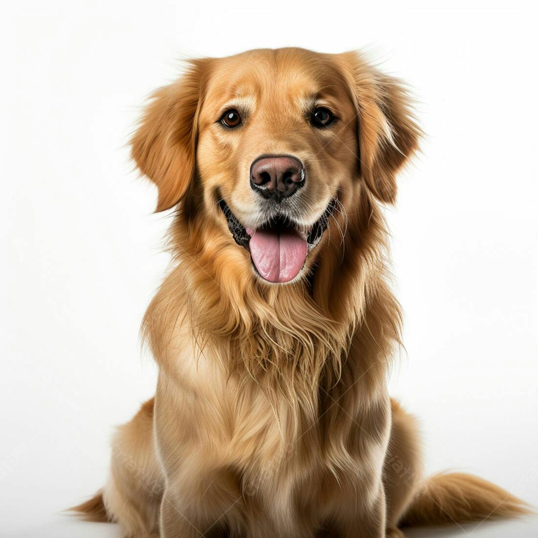 Golden Retriever feliz fundo branco