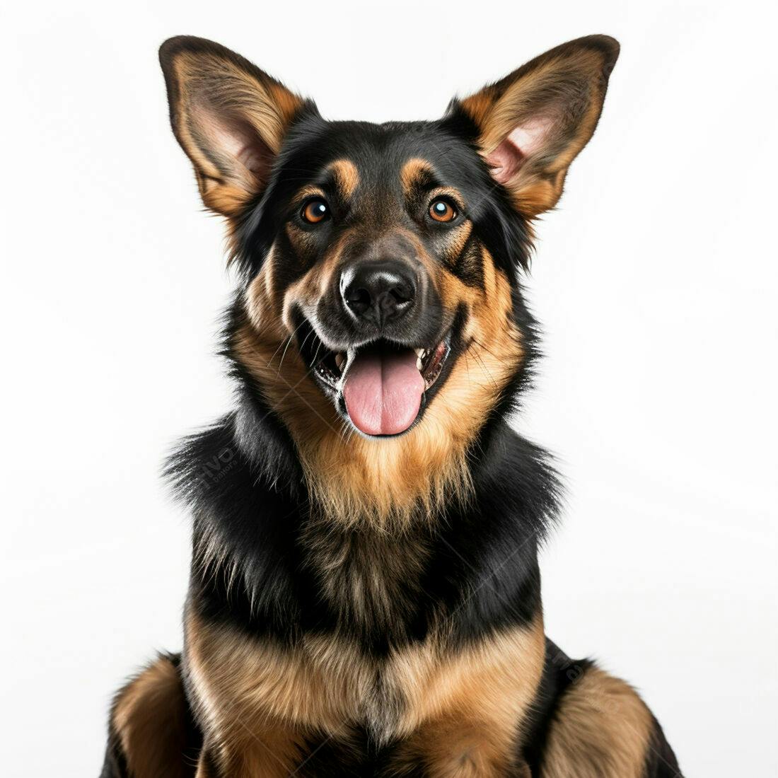 Cachorro feliz com focinho preto e marrom