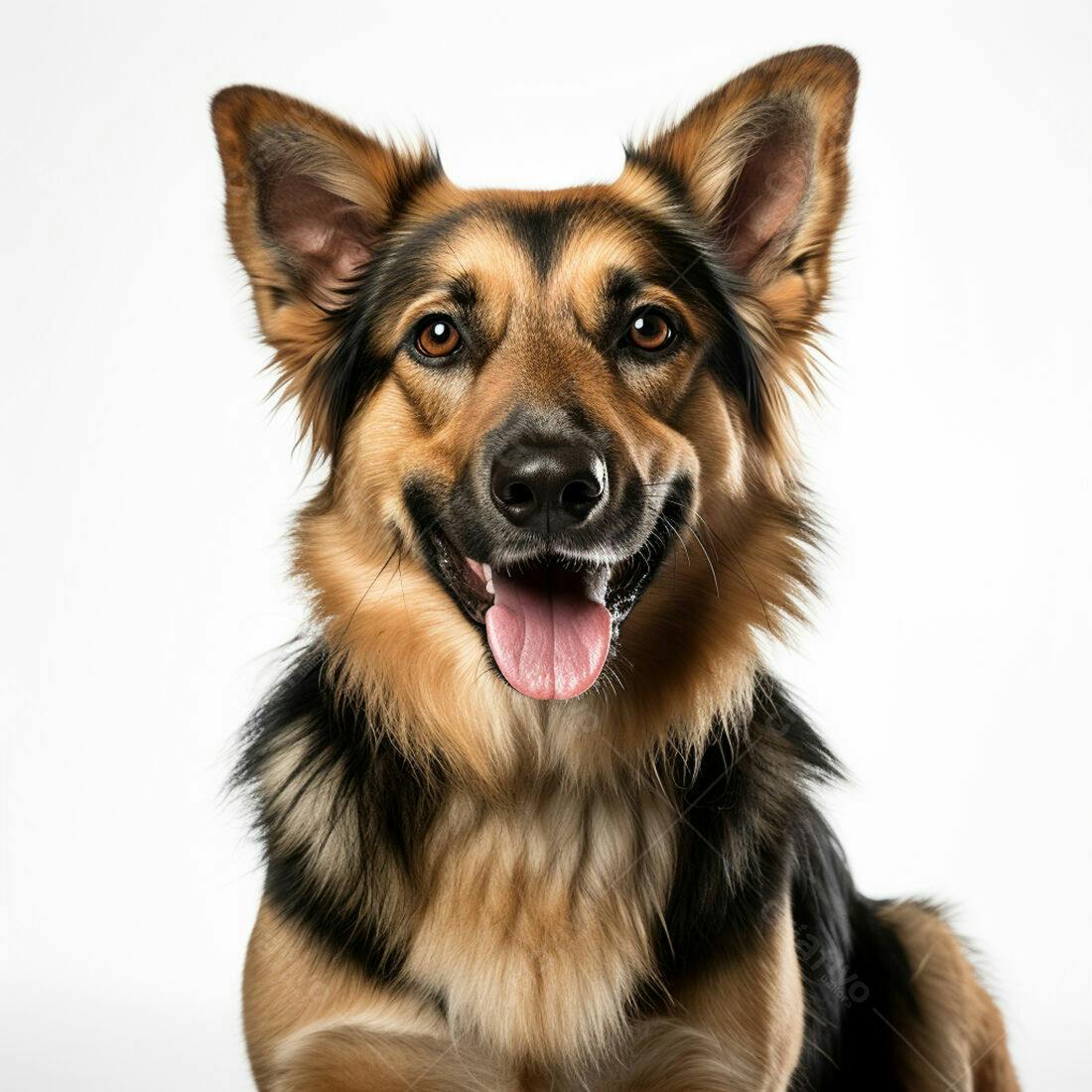 Cachorro feliz de pelagem marrom e preta