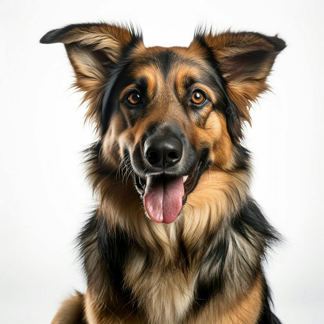 Cachorro feliz de pelagem marrom e preta