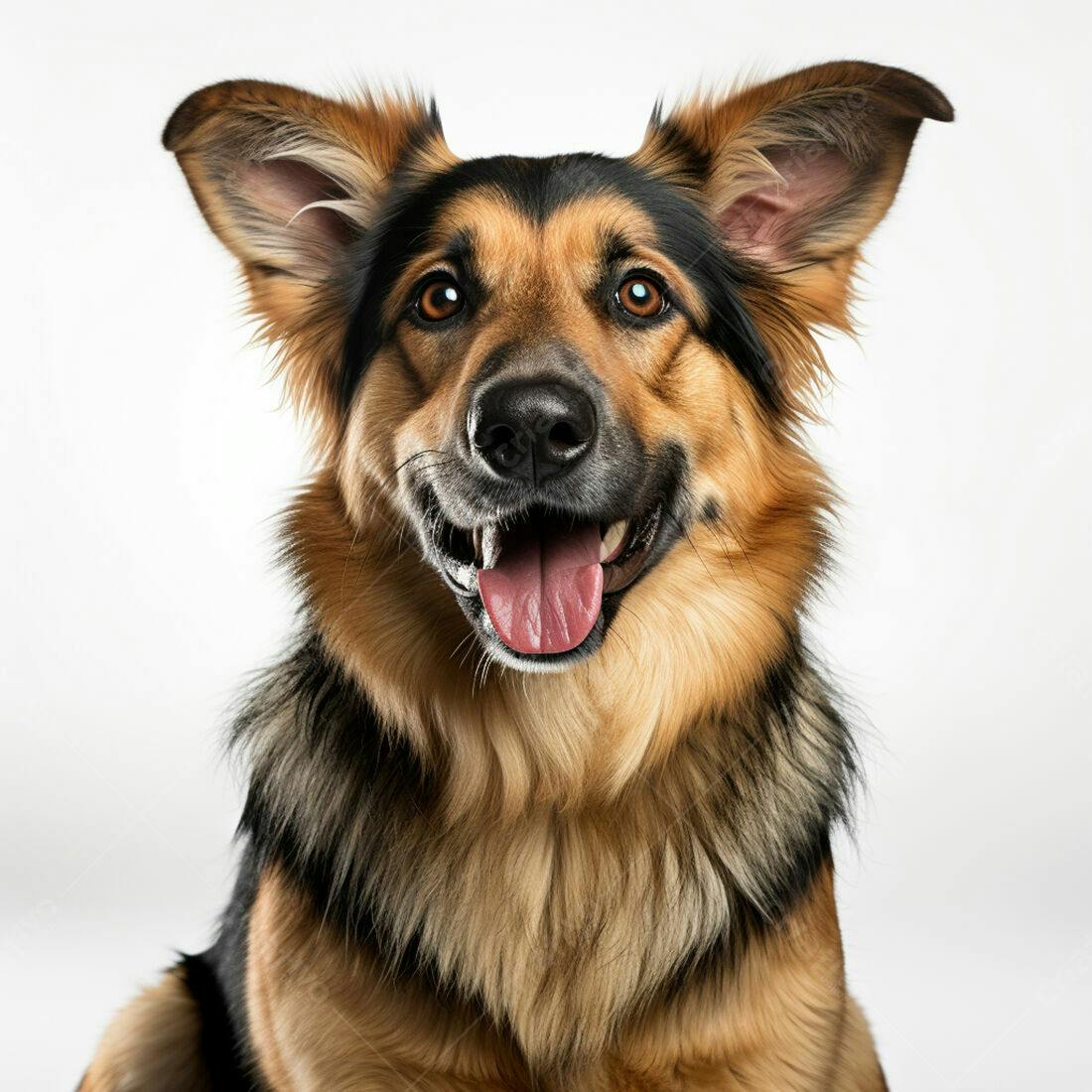 Cachorro feliz de pelagem marrom e preta