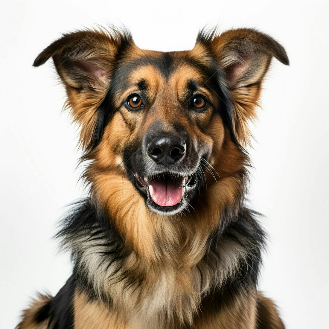 Cachorro feliz de pelagem marrom e preta