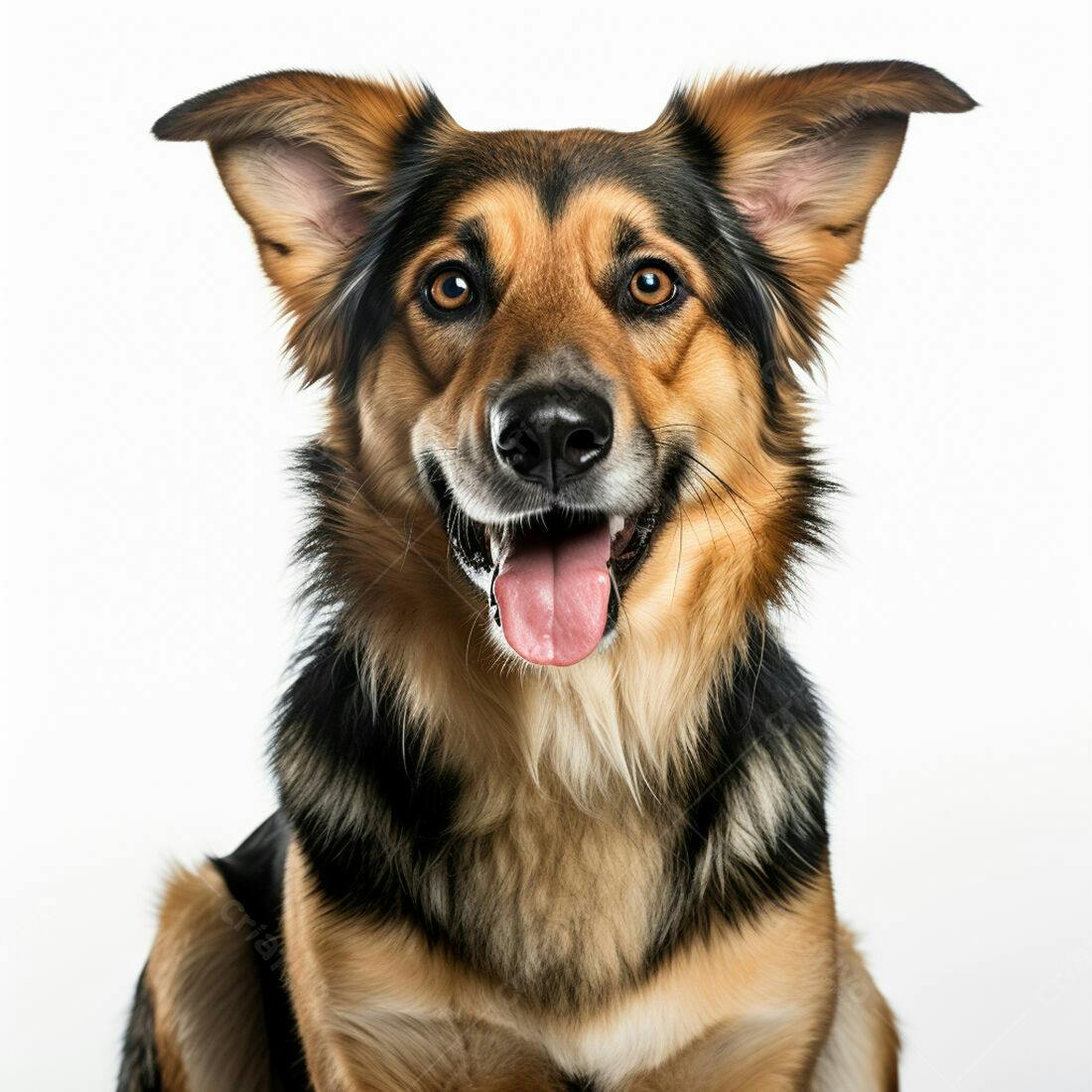 Cachorro Feliz com Pelagem Marrom e Preta
