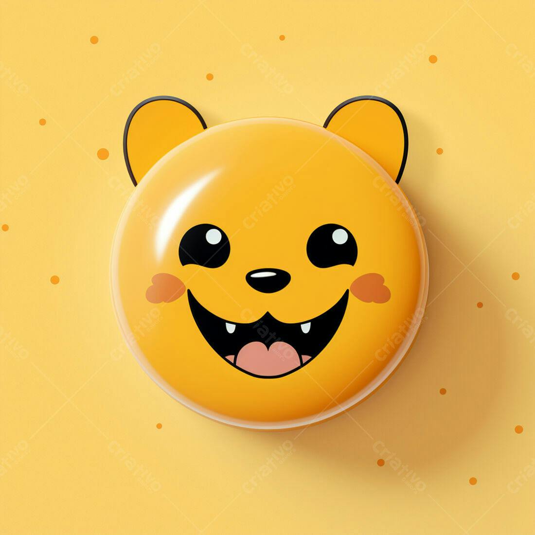 Ursinho Amarelo Sorrindo fundo amarelo