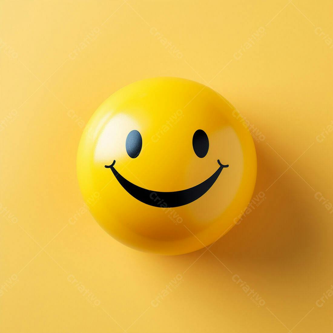 Emoji amarelo sorrindo fundo amarelo