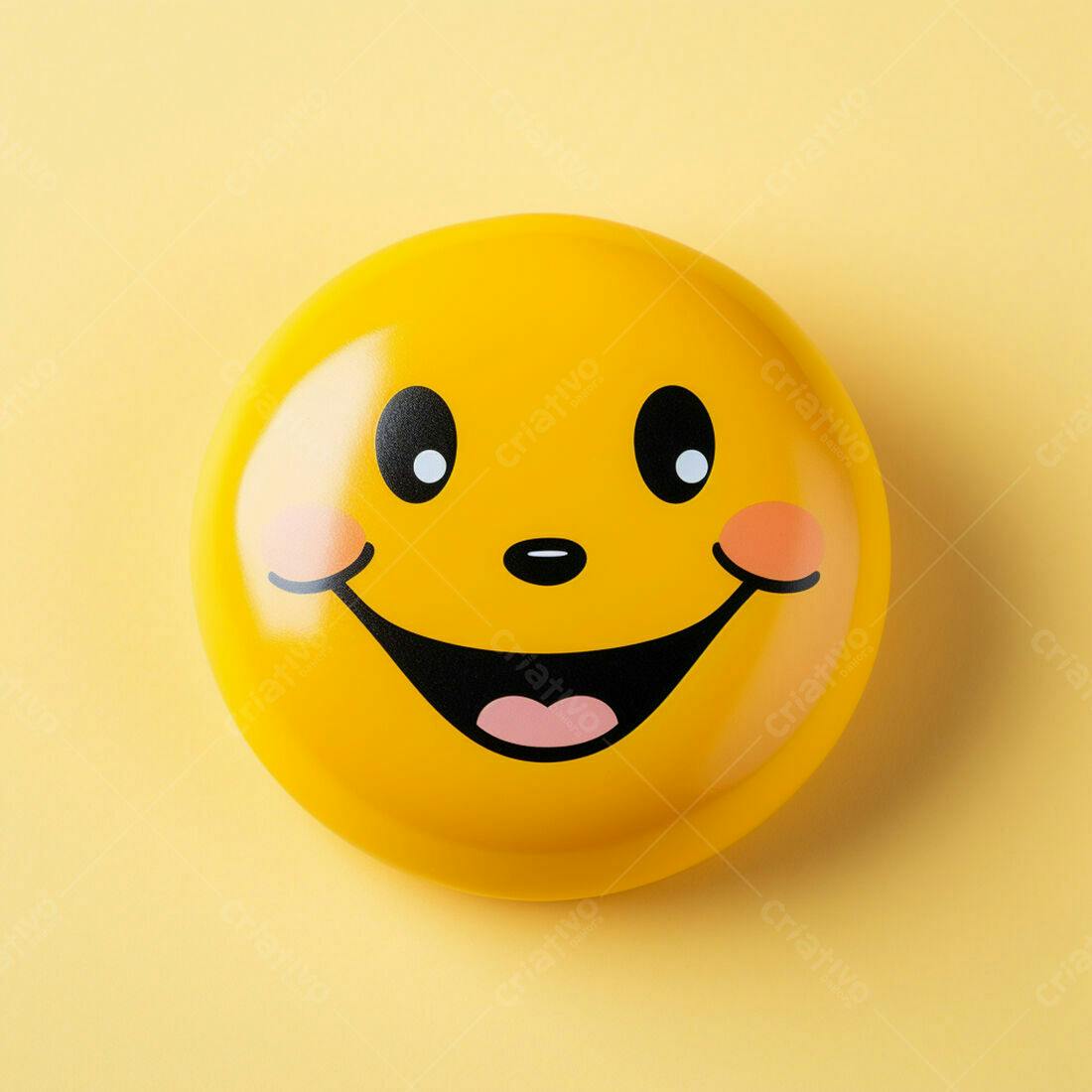 Emoticon amarelo sorrindo fundo amarelo