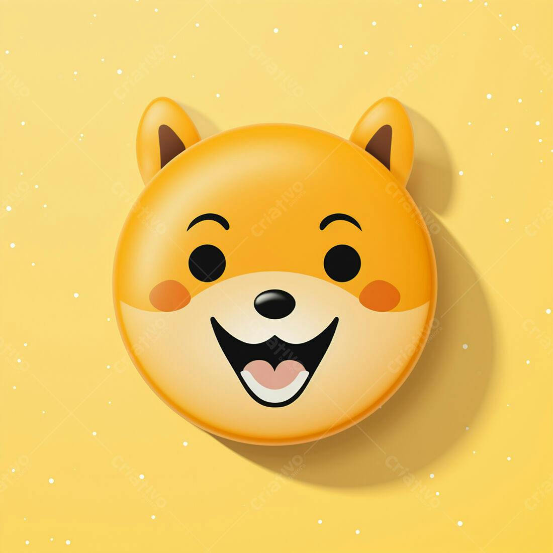 Emoticon Raposa Amarela Feliz