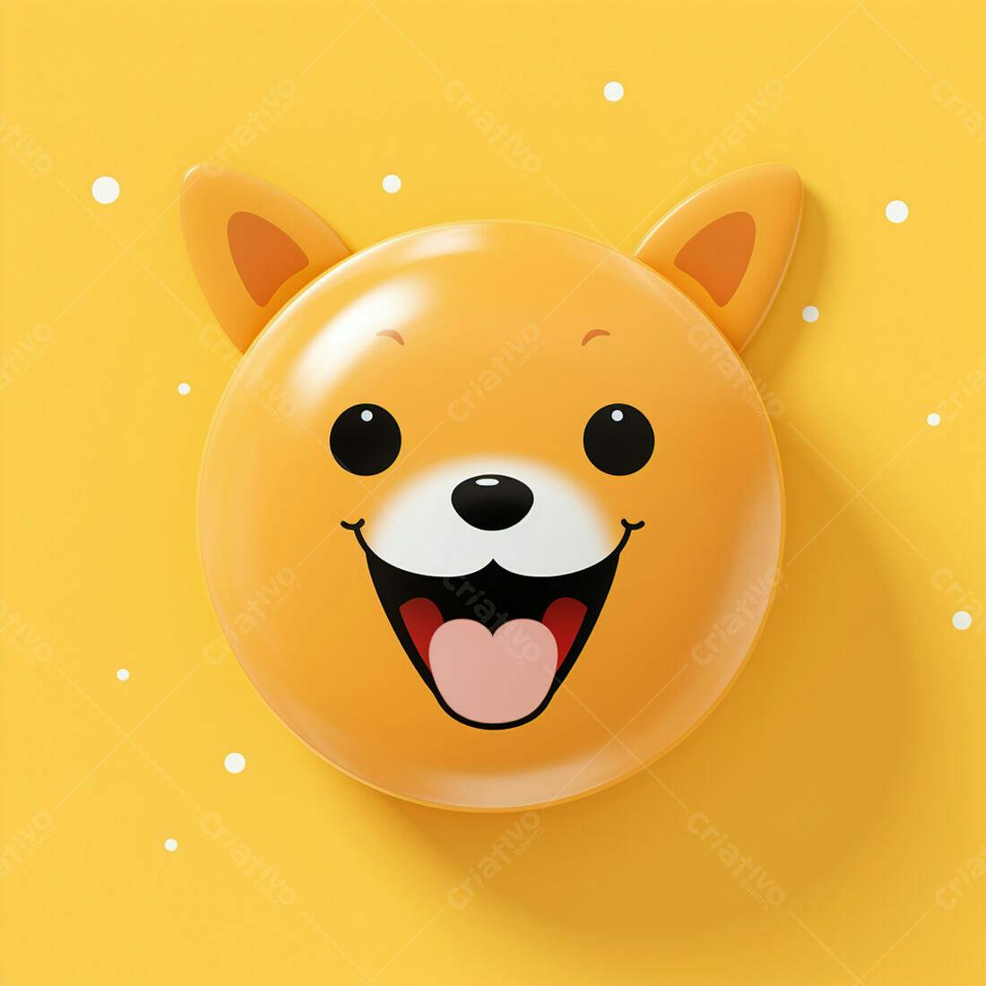 Cachorro fofo em fundo amarelo