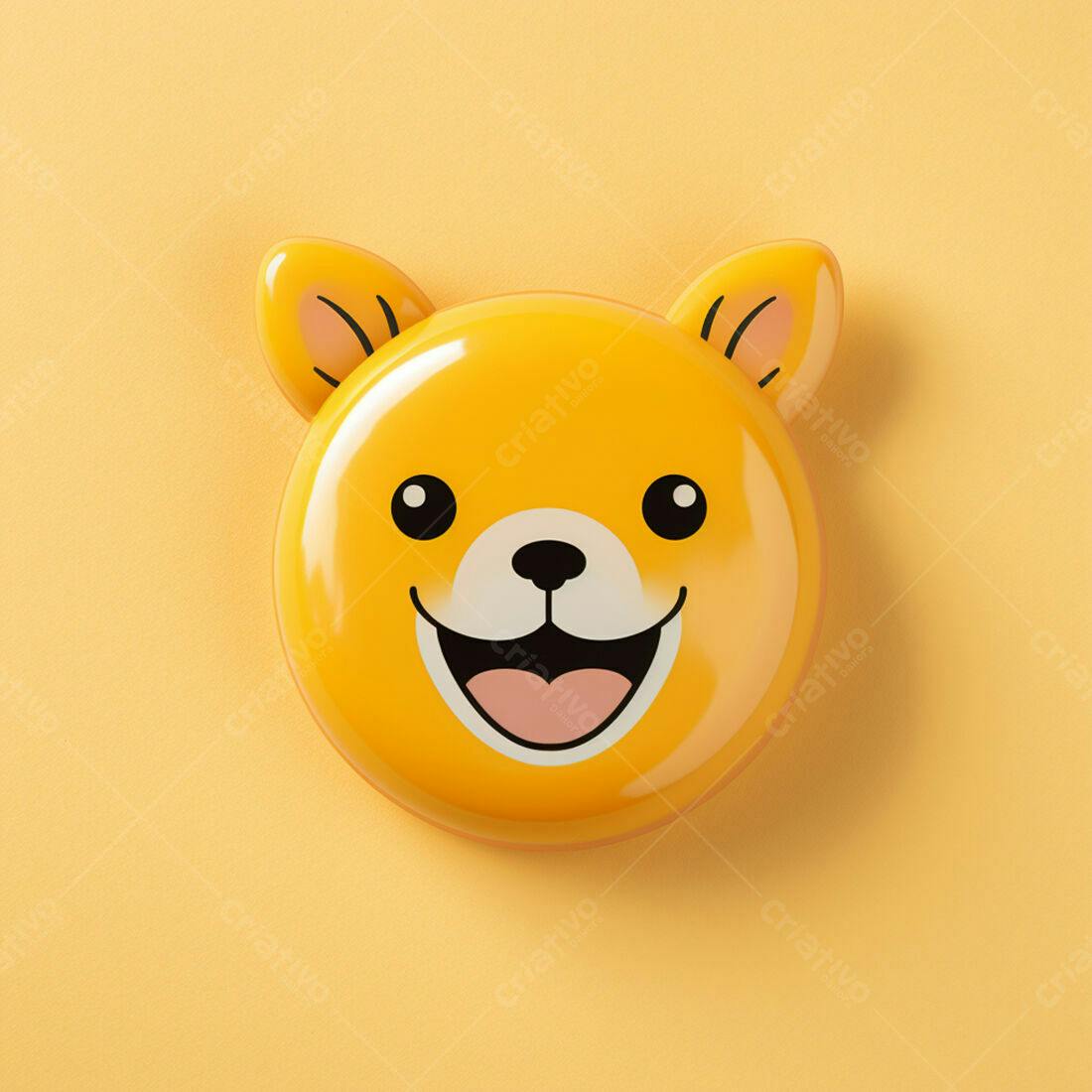 Adorno de cachorro amarelo estilo cartoon