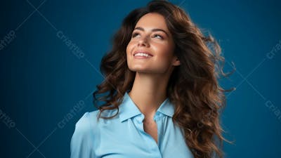 Baixe Grátis Mulher De Negócios Sobre Fundo Azul Business  (7)
